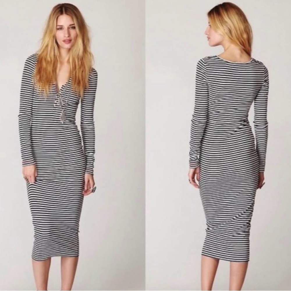 Free People - Striped Long Sleeve Dress